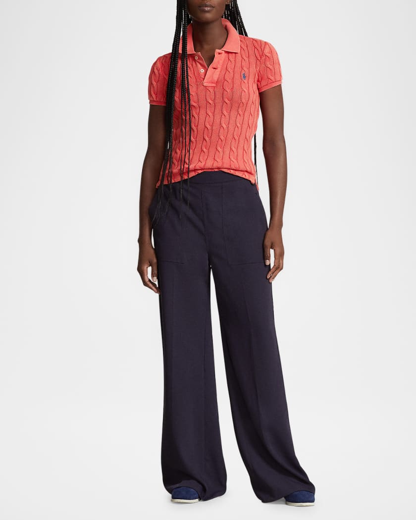 Cable-Knit Polo Shirt