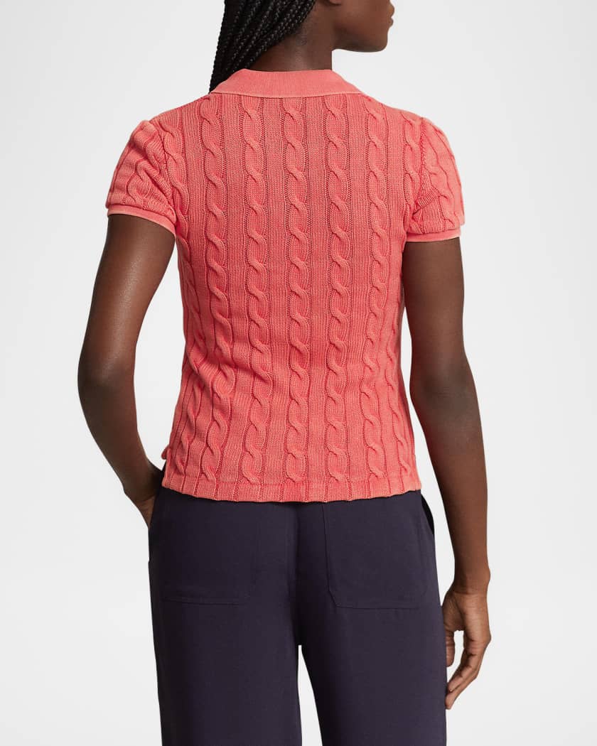Cable-Knit Polo Shirt