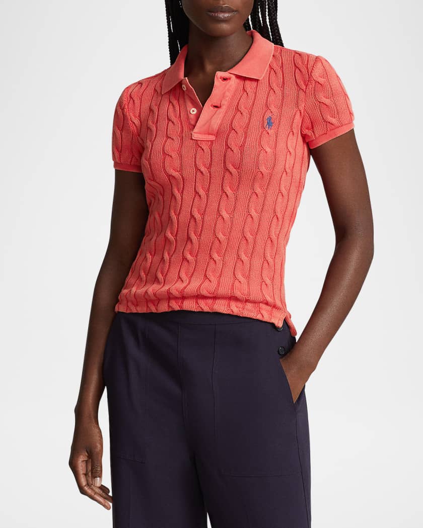 Cable-Knit Polo Shirt
