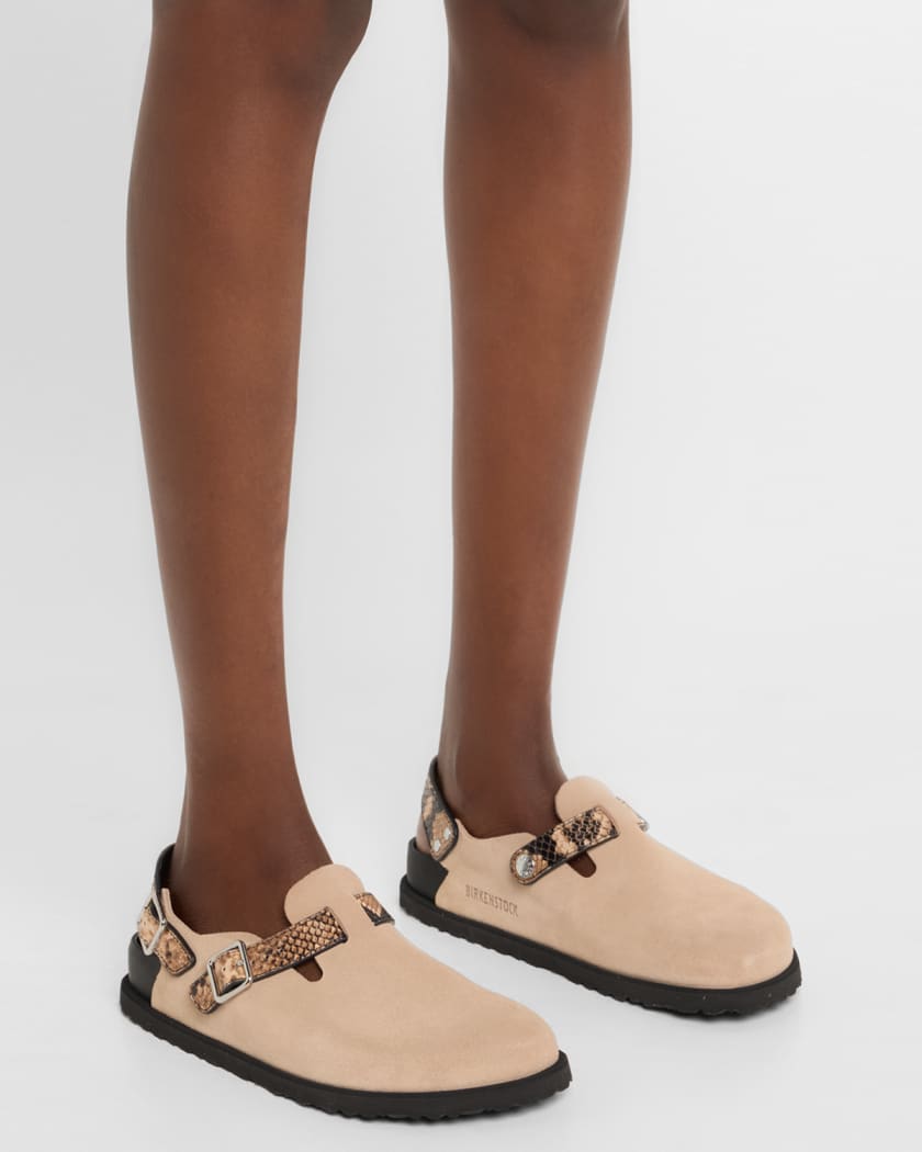 Tokio Mixed Leather Slingback Mules