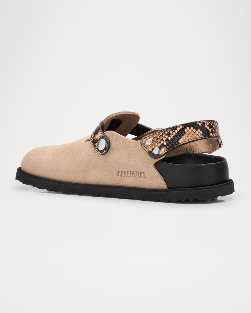 Tokio Mixed Leather Slingback Mules