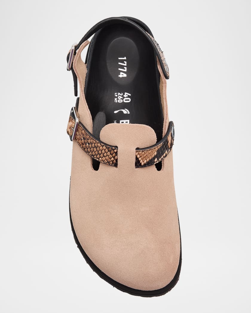Tokio Mixed Leather Slingback Mules