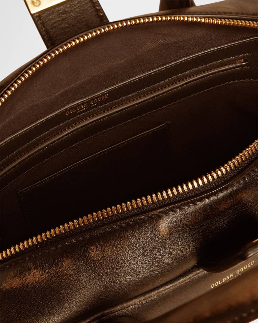 Vita Distressed Leather Top-Handle Bag