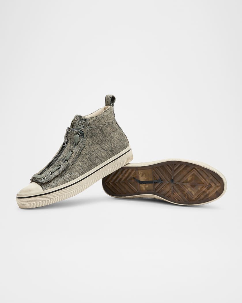 Men's Vulc Degrade Calf Hair Leather Mid-Top Sneakers