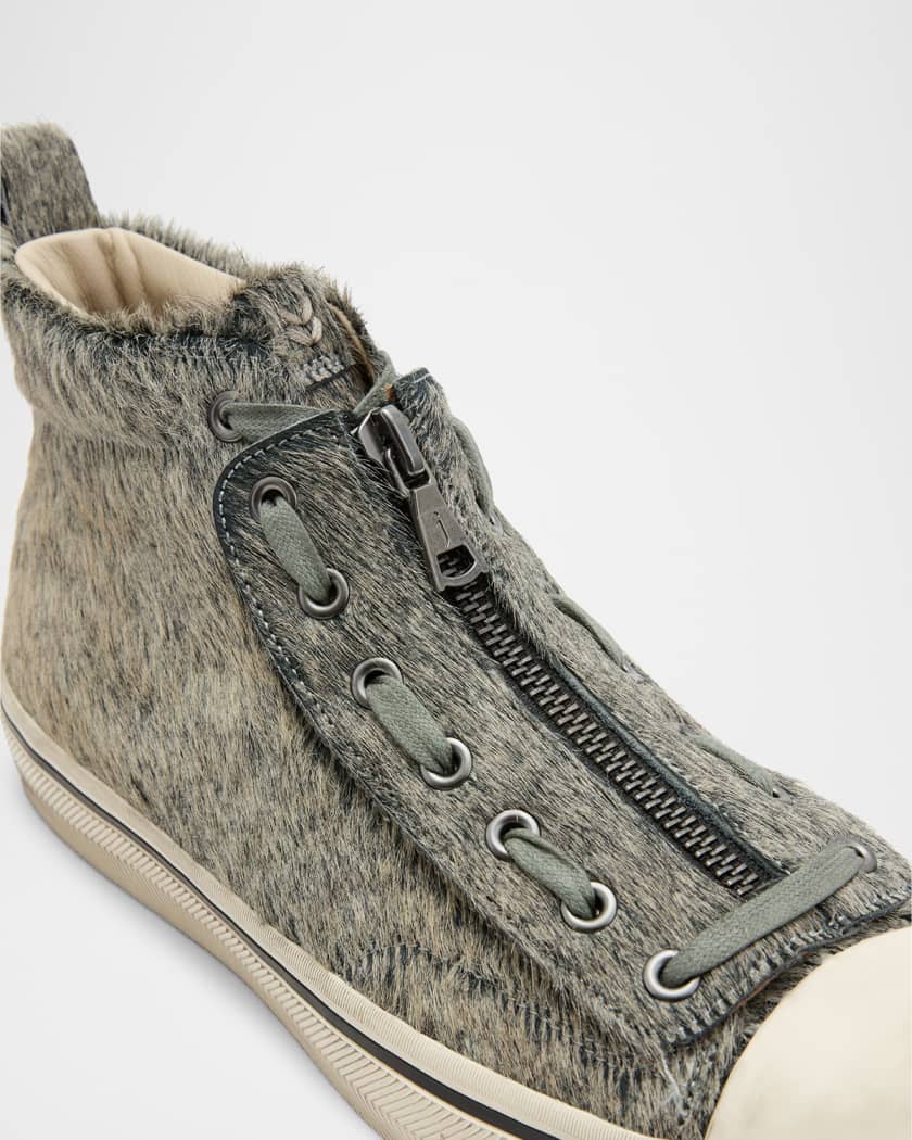 Men's Vulc Degrade Calf Hair Leather Mid-Top Sneakers