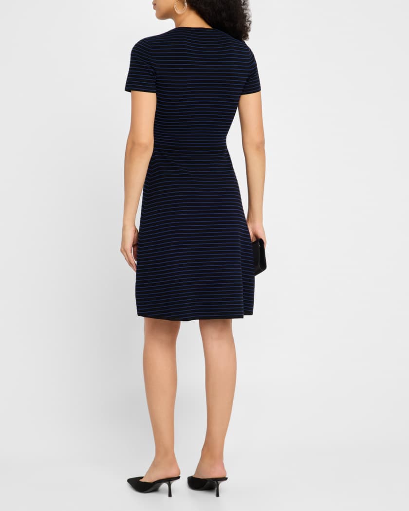 Side Bow A-Line Knit Dress