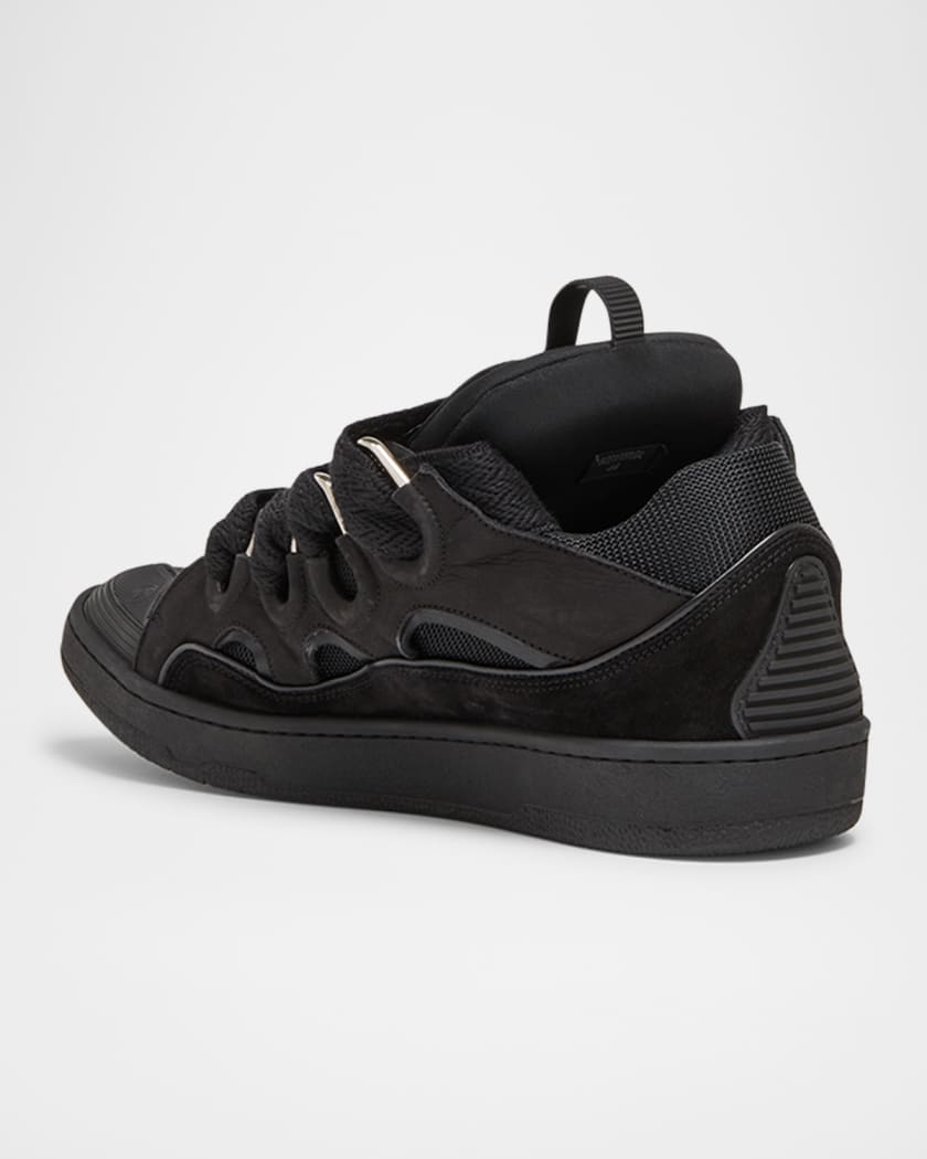 Men's Curb Napa Leather Low-Top Sneakers