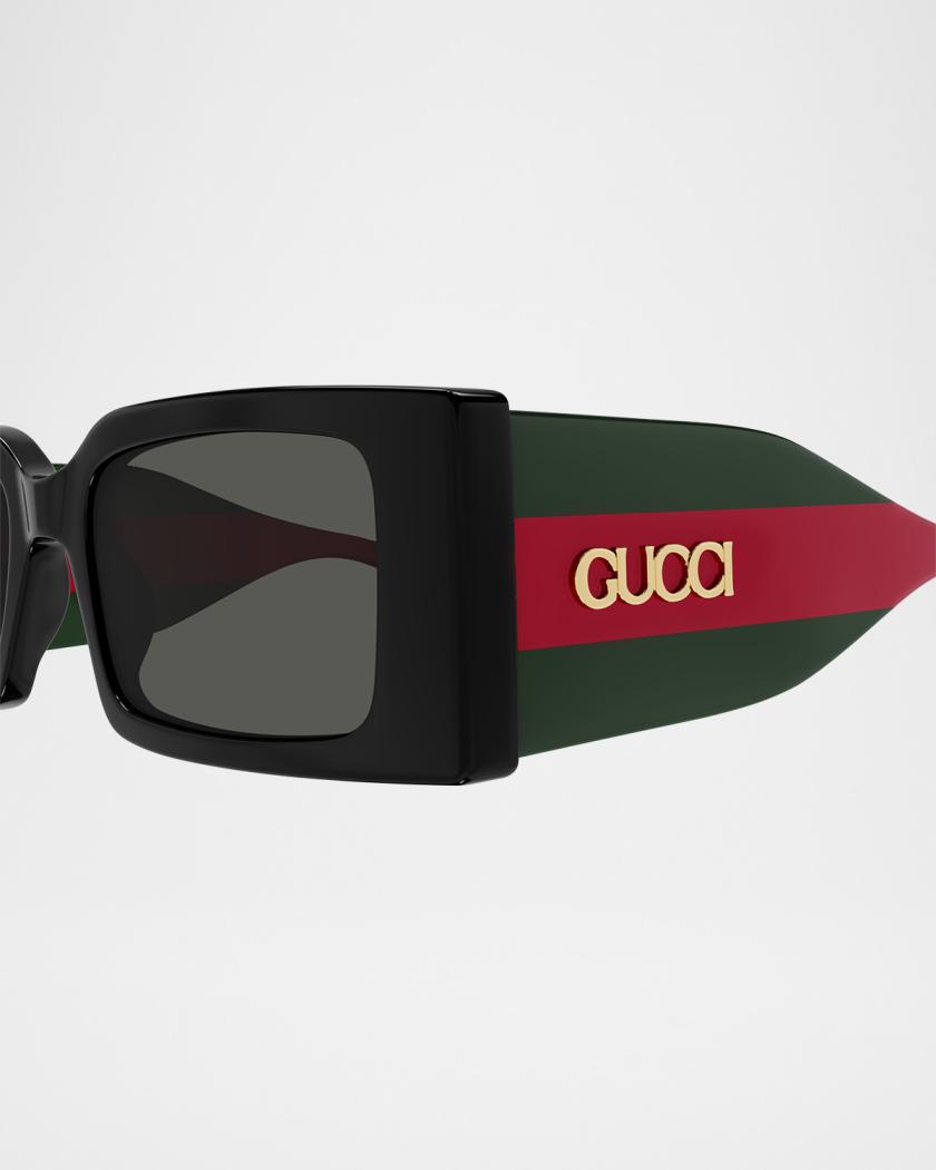 Logo-Print Rectangular Sunglasses