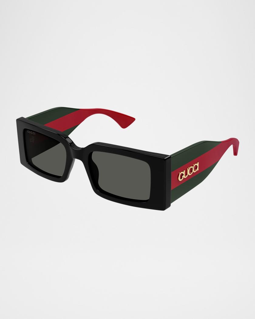 Logo-Print Rectangular Sunglasses