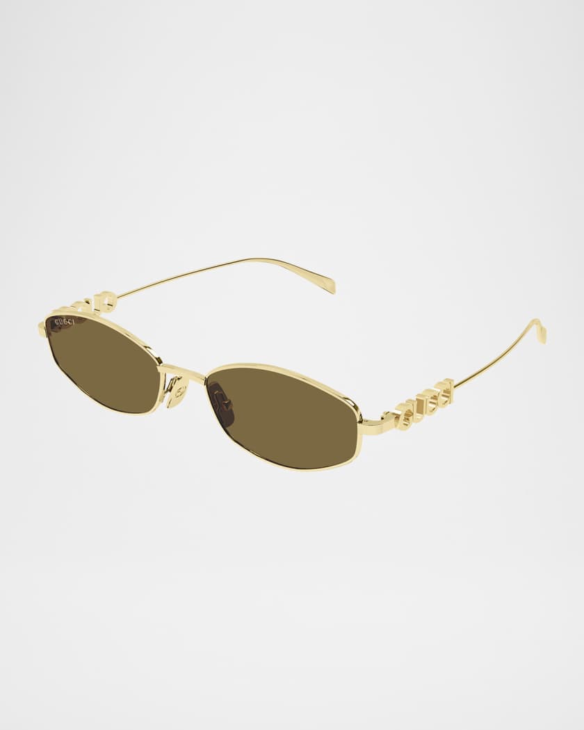 Logo Oval Metal Sunglasses