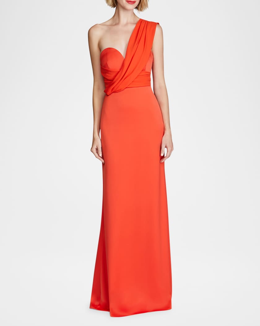 Roselle Draped Crepe Gown 