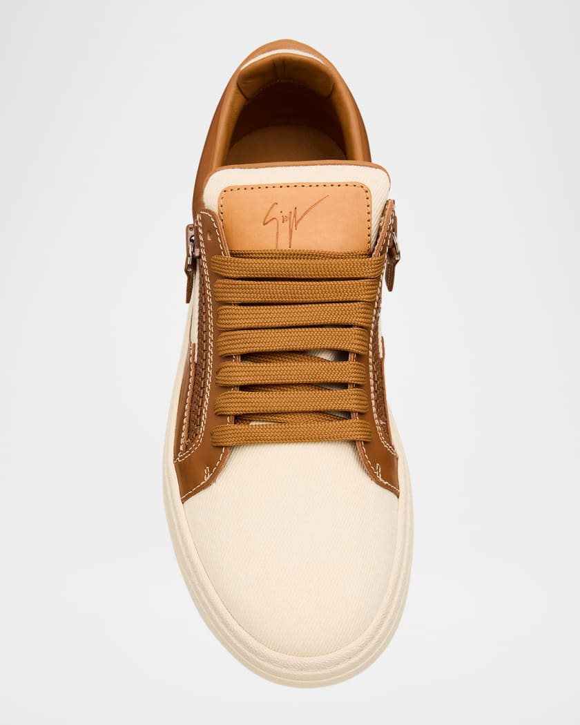 Men's Karmy Canvas and Leather Low-Top Sneakers