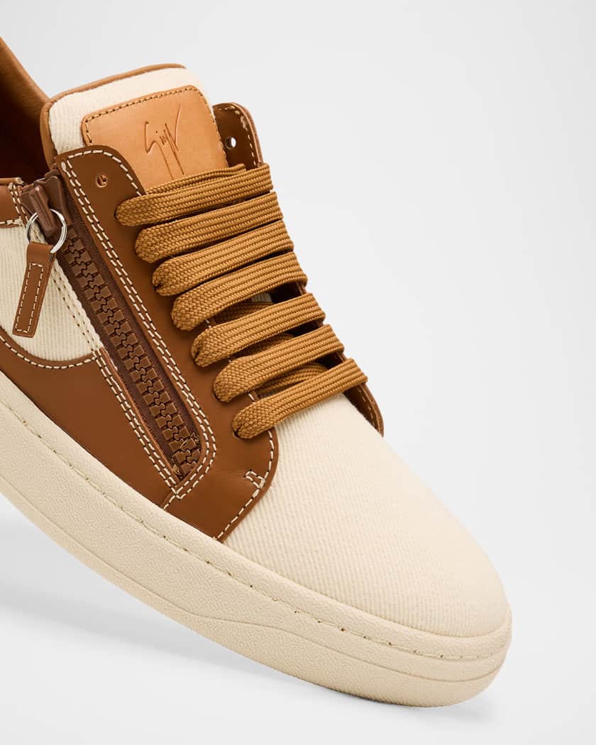 Men's Karmy Canvas and Leather Low-Top Sneakers