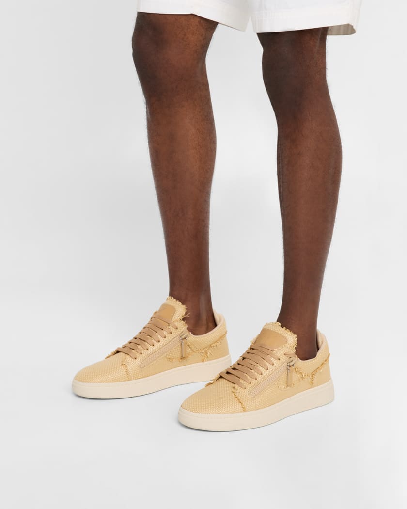 Men's Mitha Raffia Low-Top Sneakers
