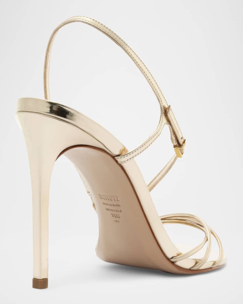 Inez Strappy Metallic Slingback Sandals