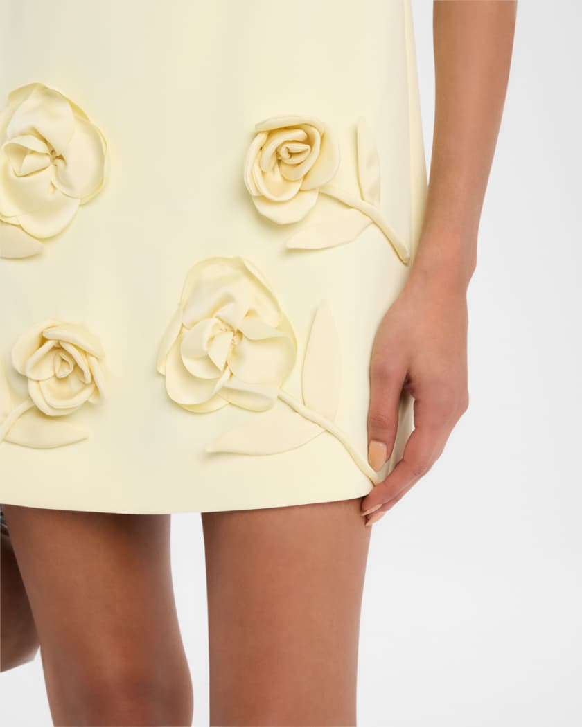Crepe Flower Mini Dress