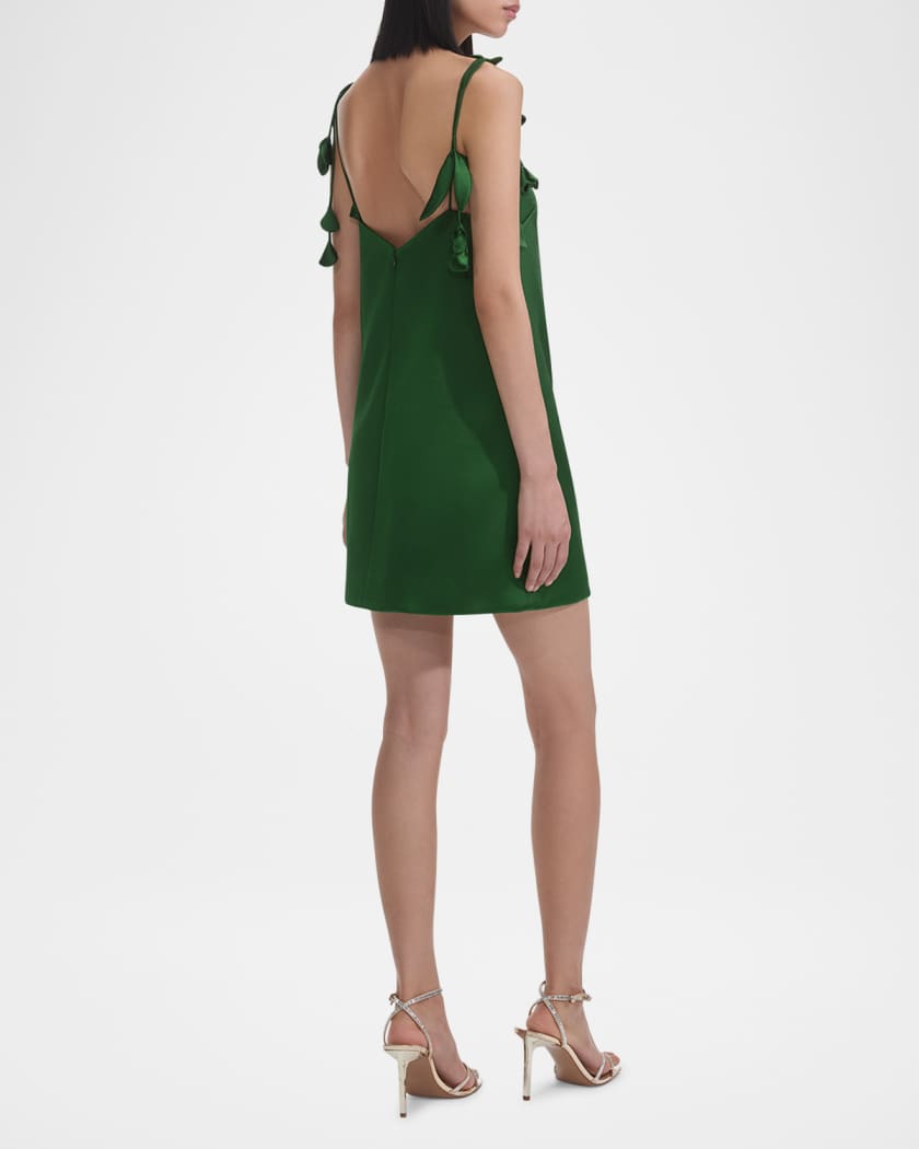 Satin Flower Mini Dress
