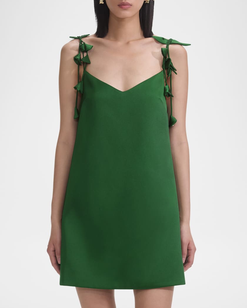 Satin Flower Mini Dress
