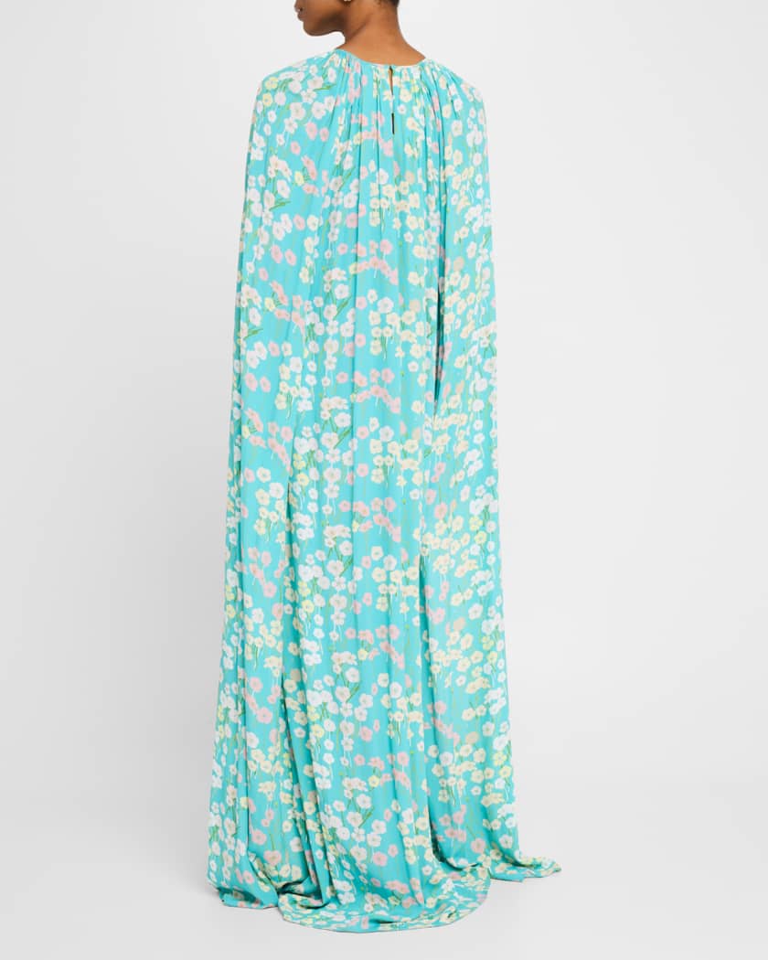 Minnie Floral Cape Maxi Dress