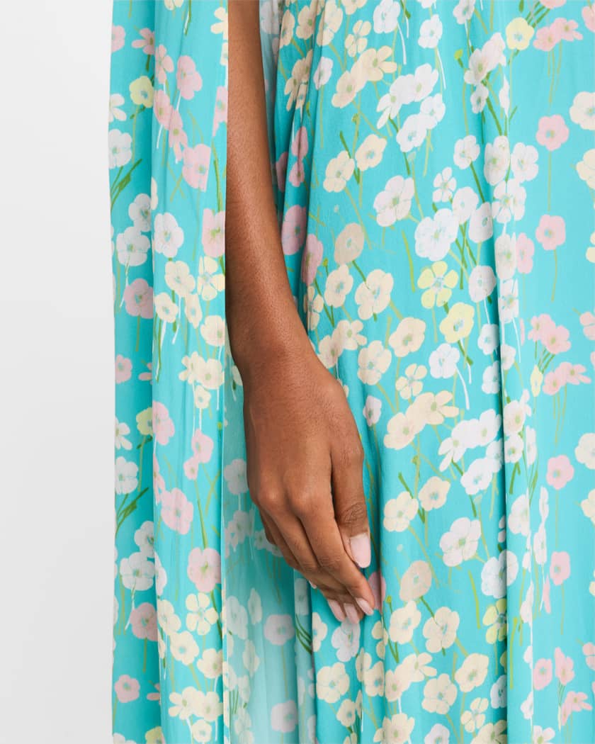 Minnie Floral Cape Maxi Dress