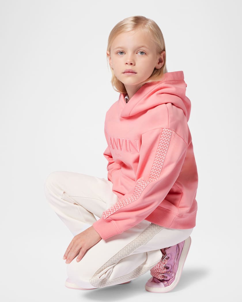  Girl's Embroidered Logo-Print Hoodie, Size 8-14