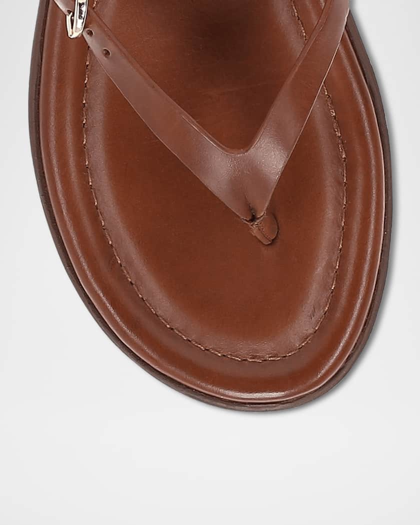 Maya Leather Buckle Thong Sandals