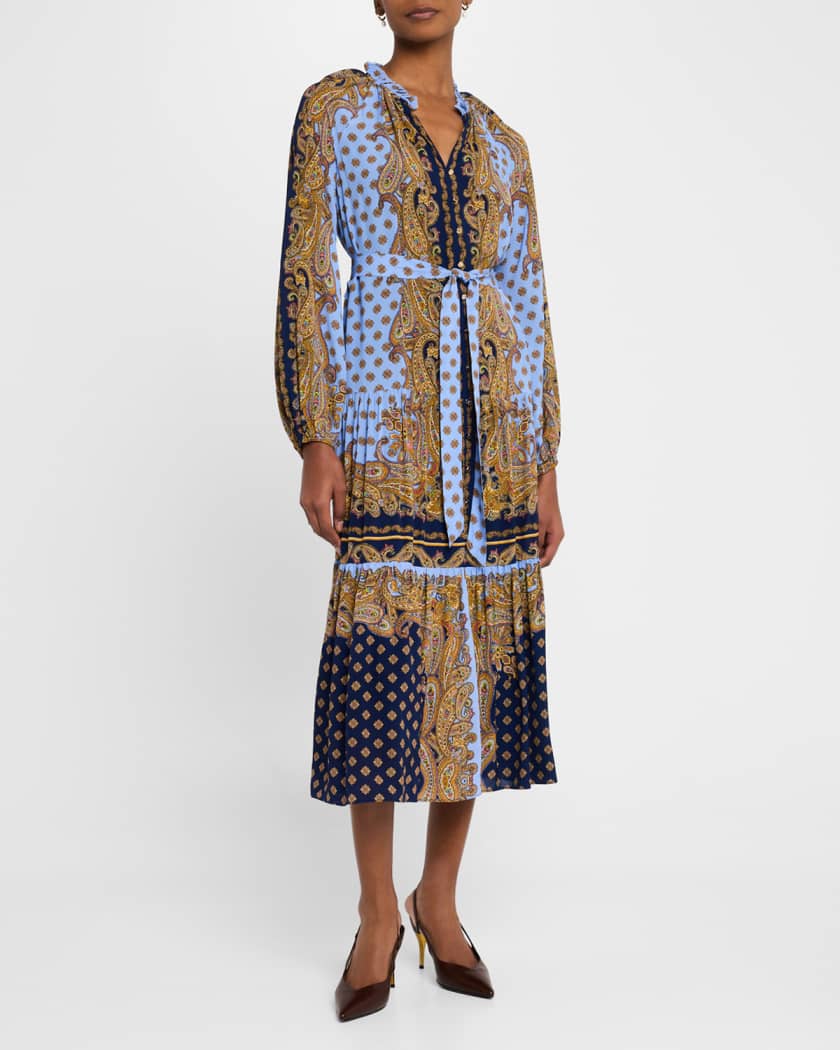 The Sienna Tiered Paisley-Print Midi Dress