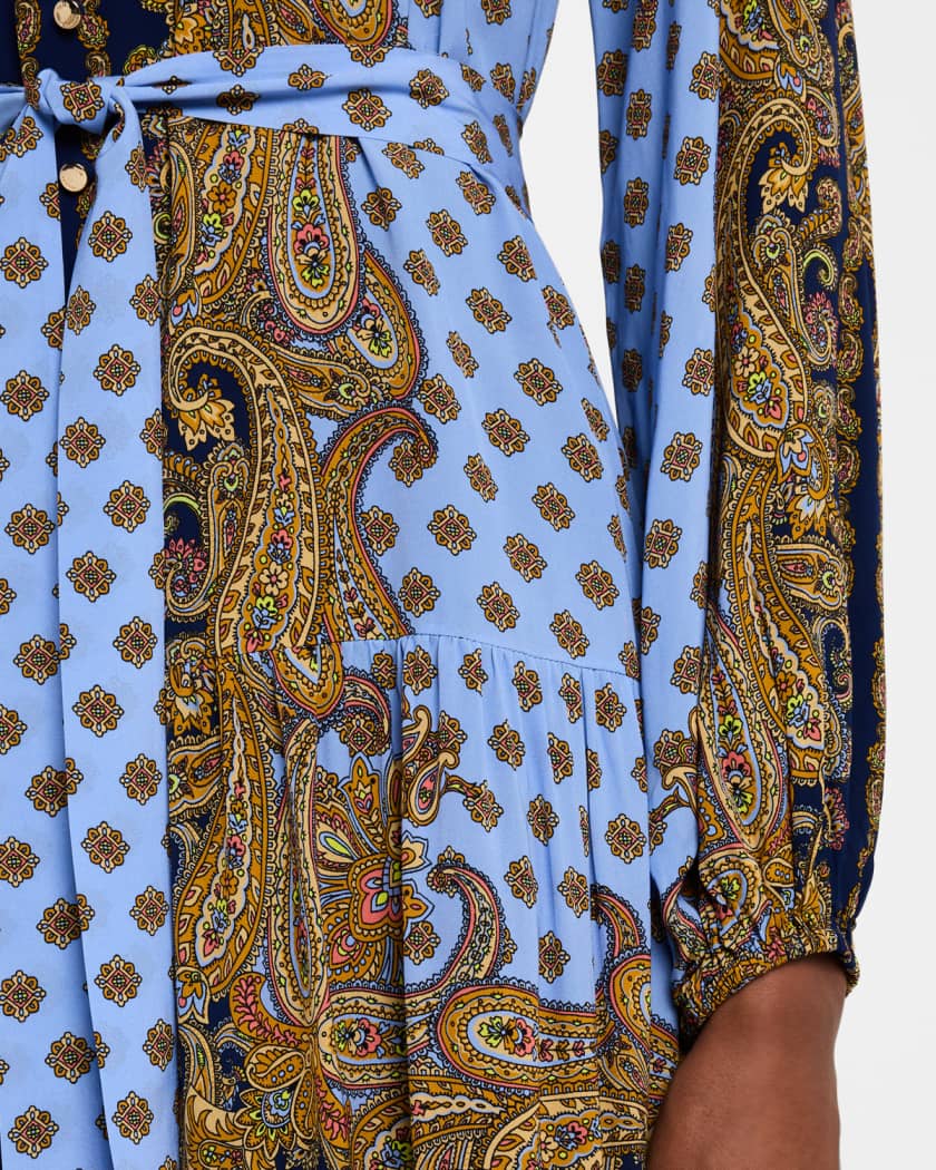 The Sienna Tiered Paisley-Print Midi Dress