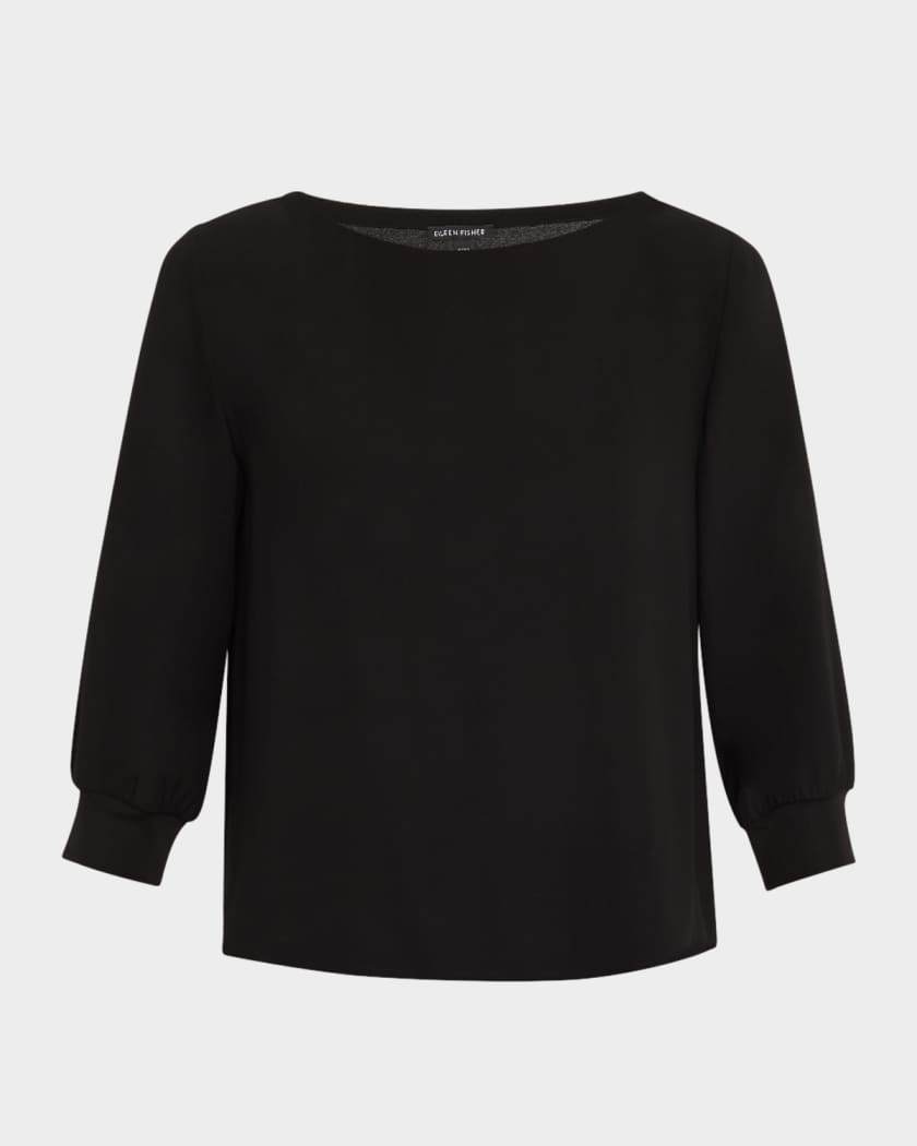 Eileen fisher silk georgette crepe top store
