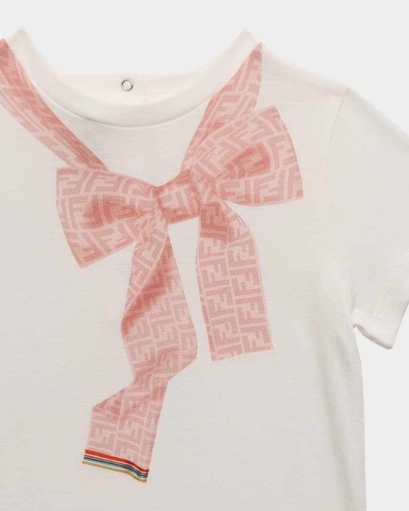 Girl's Monogram Bow Graphic T-Shirt, Size 6M-24M