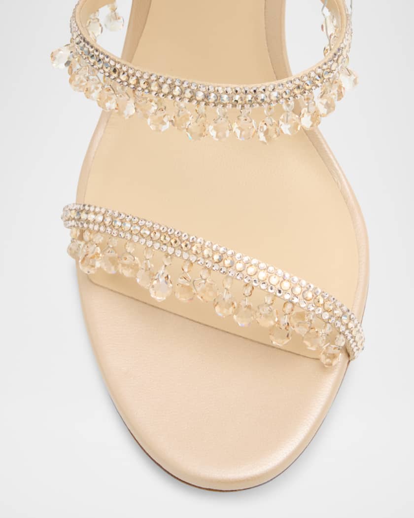 Satin Strass Chandelier Snake Wrap Sandals