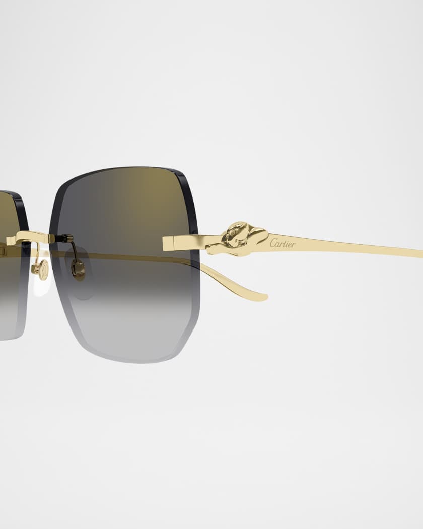 Rimless Metal Butterfly Sunglasses