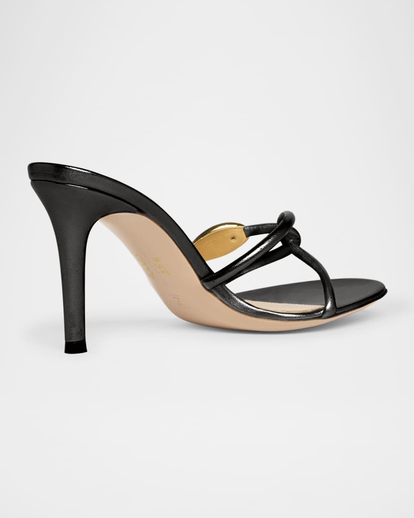 Metallic Serpent Twist Stiletto Sandals