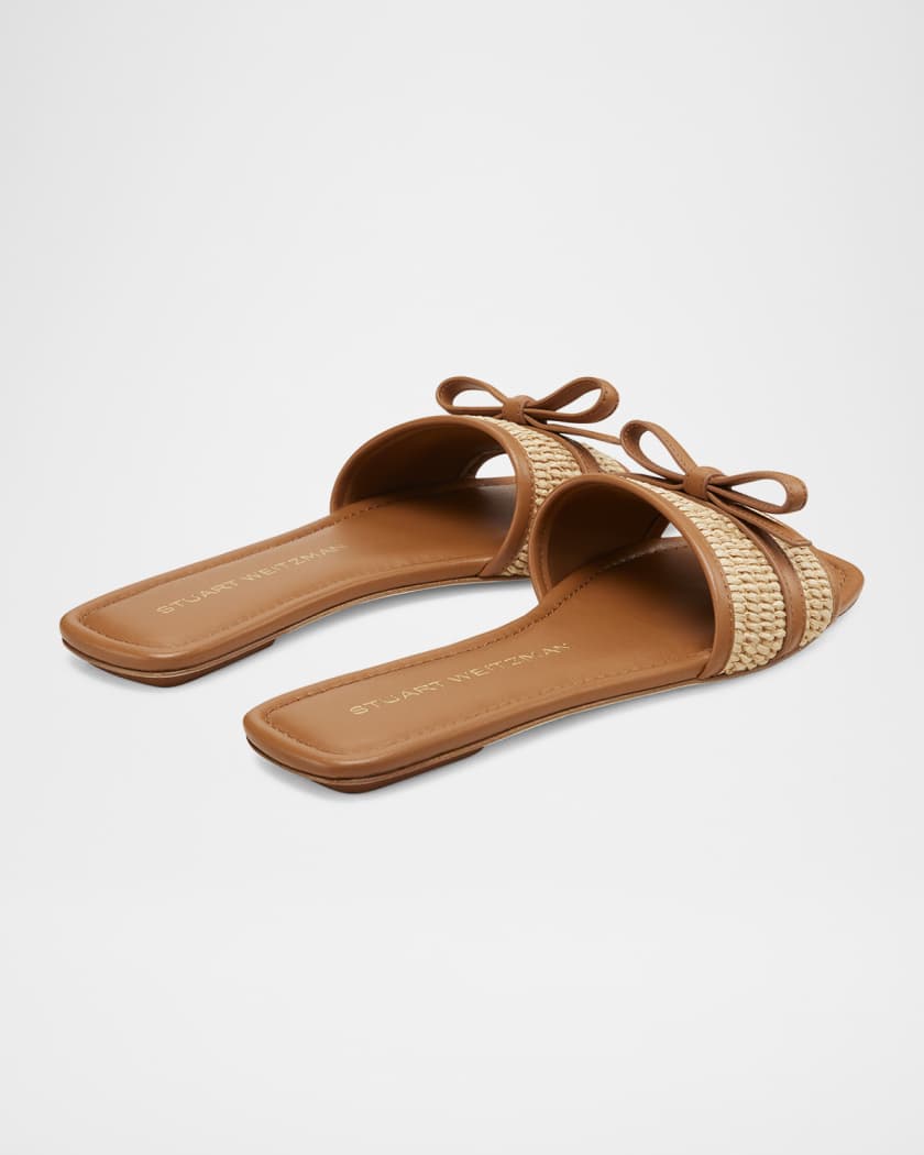 Felicity Bow Leather Flat Sandals