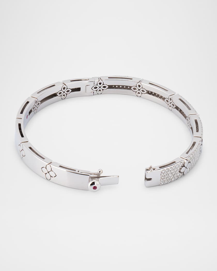 18K White Gold Diamond Love In Verona Bangle, 48x58mm