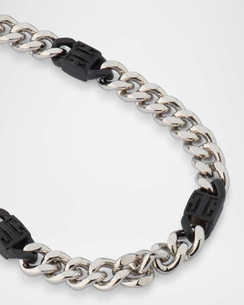 Men's Black 4G Silvery Small Chain Bracelet