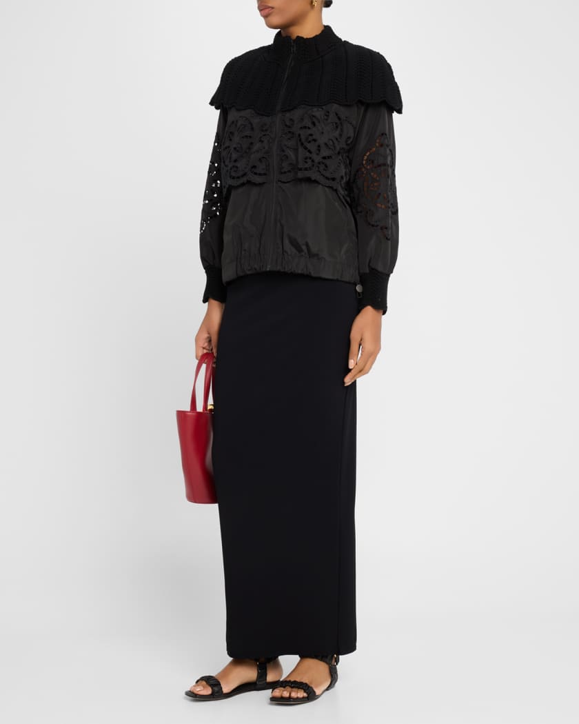 Dahlia Eyelet Crochet Windbreaker