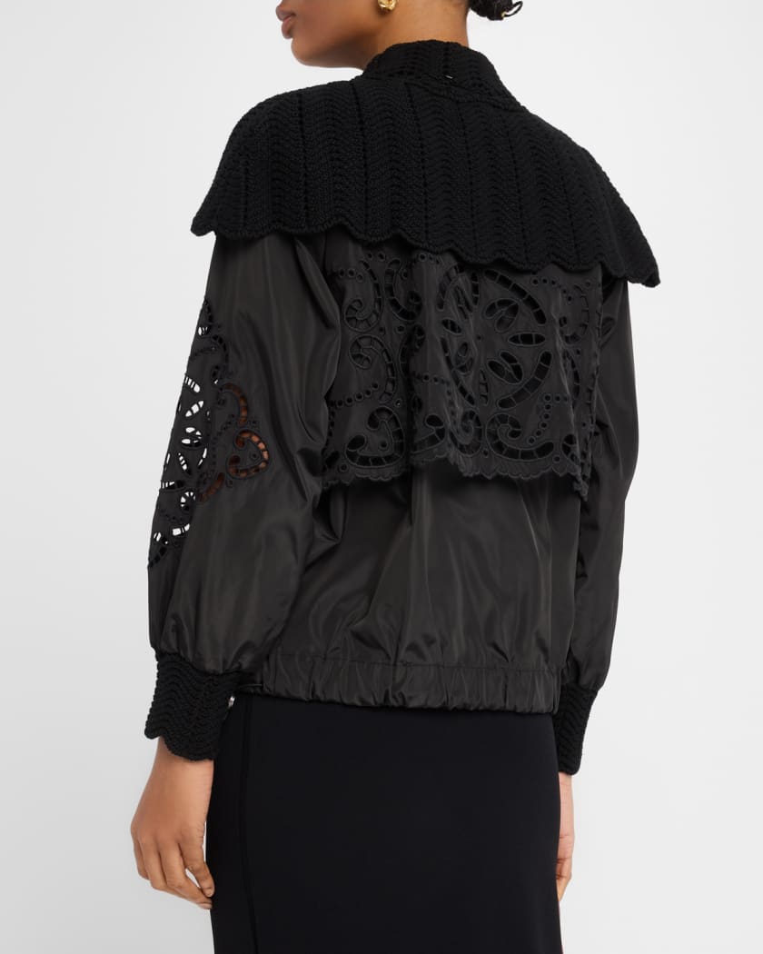 Dahlia Eyelet Crochet Windbreaker