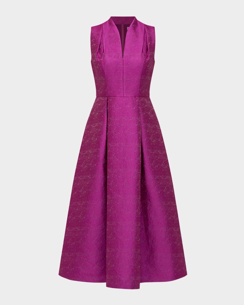 green emerald velvet dress Kay Unger Women's Landon Tea Length Dress - Blue - Size 10 main image 1