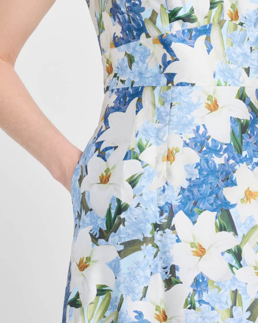 Rori Tiered Floral-Print Mikado Gown