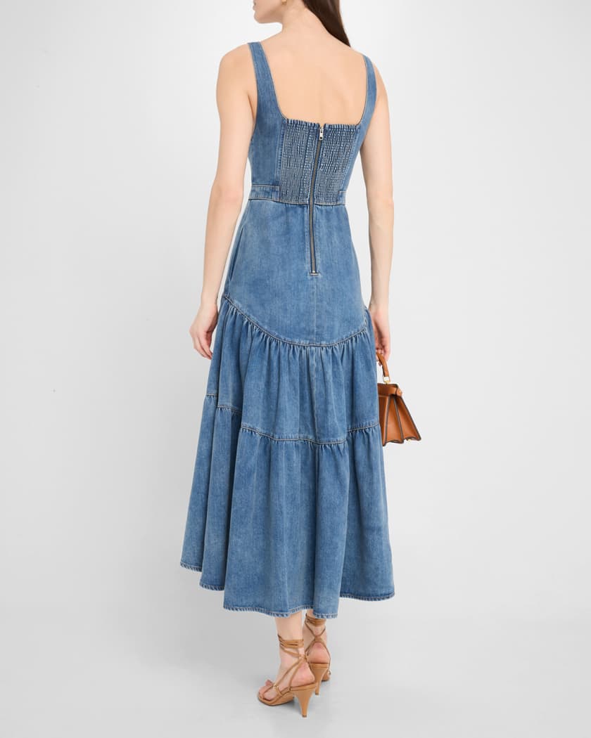 Diana Structured Denim Midi Dress