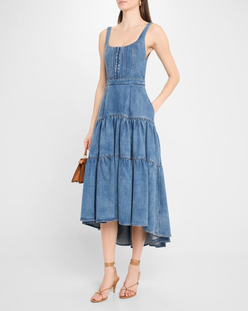 Diana Structured Denim Midi Dress