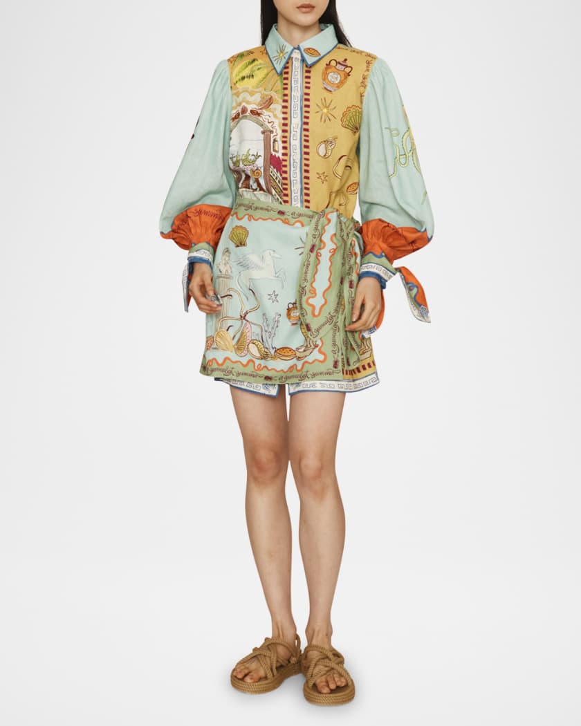Surrealist Summer Mini Shirtdress