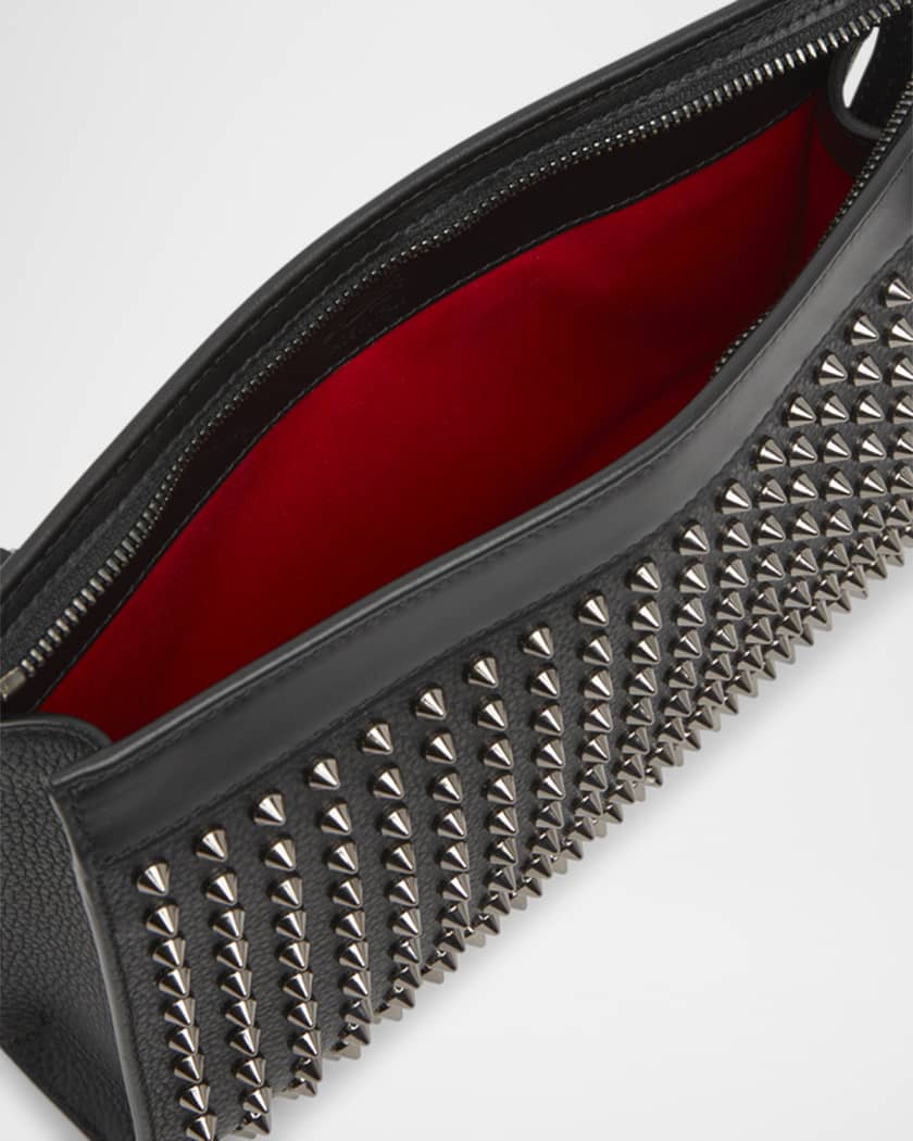 Men's Funky Leather Empire Spikes Crossbody Bag