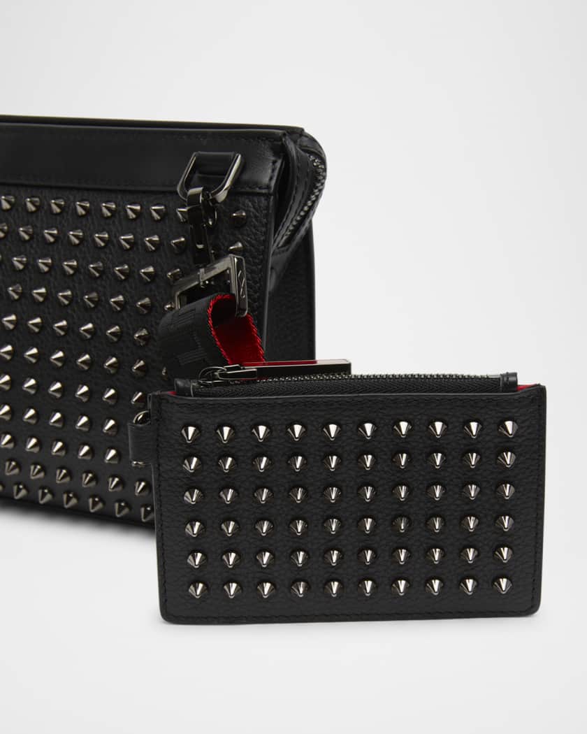 Men's Funky Leather Empire Spikes Crossbody Bag