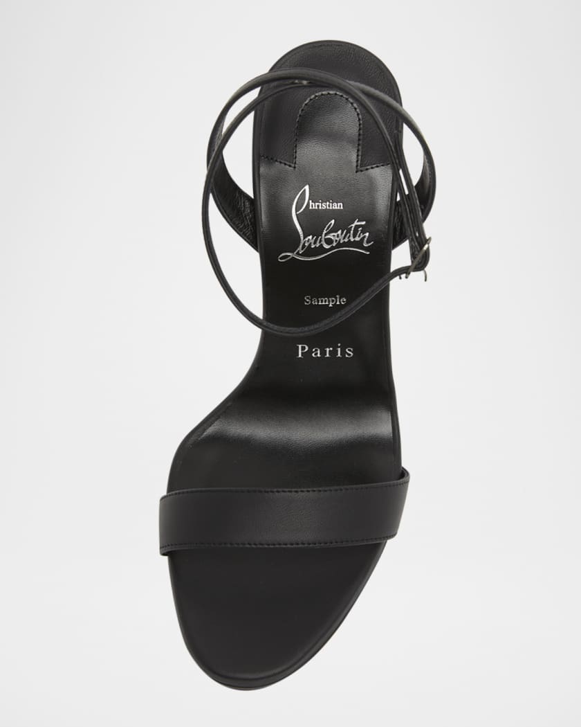 Miss Z Leather Red Sole Ankle-Strap Sandals