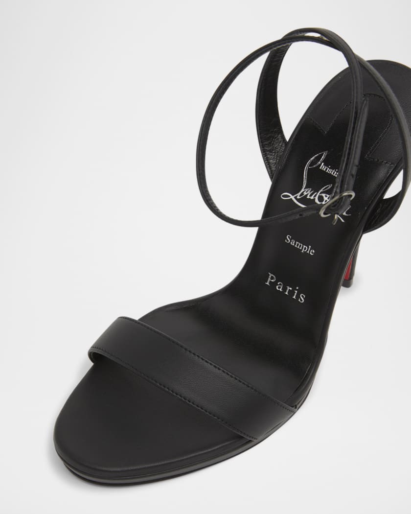 Miss Z Leather Red Sole Ankle-Strap Sandals