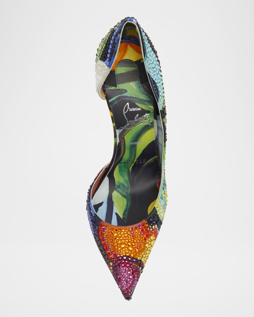 Iriza Strass Half-d'Orsay Red Sole Pumps