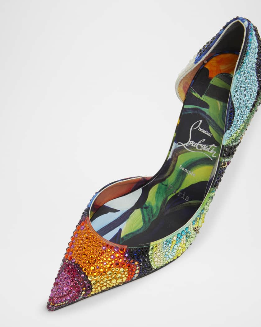 Iriza Strass Half-d'Orsay Red Sole Pumps