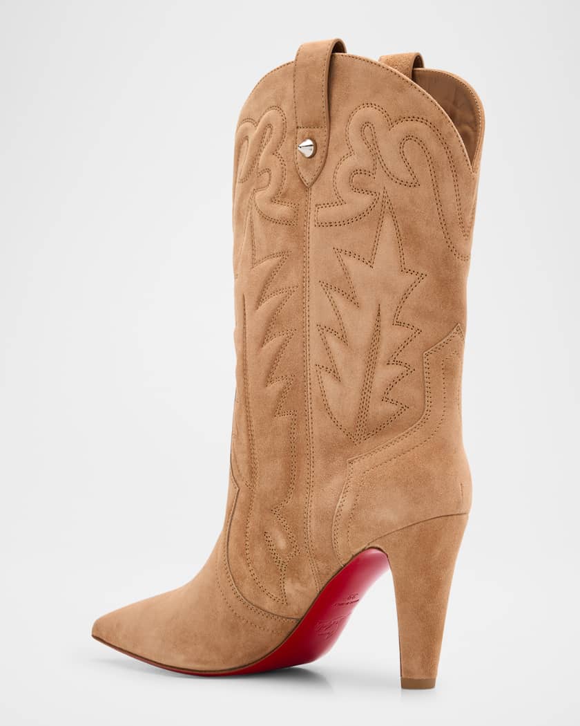 Santia Suede Red Sole Booties